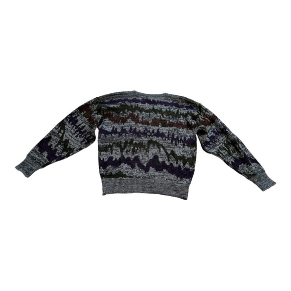 Celebrity Club Vintage Sweater Unique Zig Zag Mountain Pattern - Size XL - Picture 2 of 10